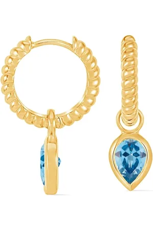 Dower and Hall Twist huggie charm hoop earrings