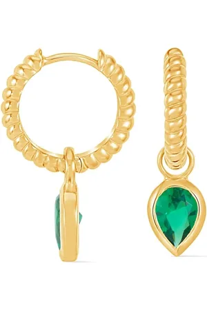 Dower and Hall Twist huggie charm hoop earrings