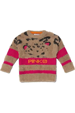 Pinko Intarsia knit-logo sweater