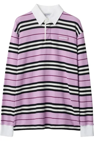 Burberry Striped cotton polo top