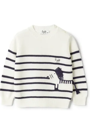 Il gufo Zebra-motif sweater