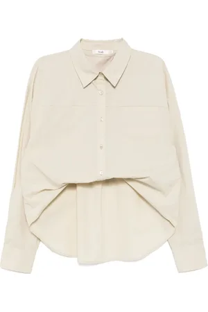 B+AB Asymmetric tuck shirt