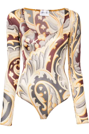 Wolford X ETRO paisley-print bodysuit