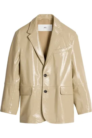Ami Notched lapels leather blazer
