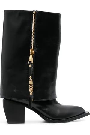 Moschino 70mm foldover leather cowboy boots
