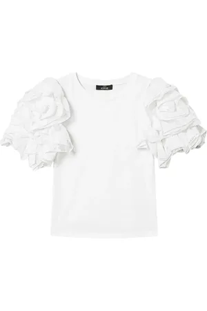 Twin-Set Organza-sleeve T-shirt
