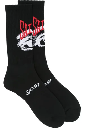 SAINT MXXXXXX Intarsia-logo socks