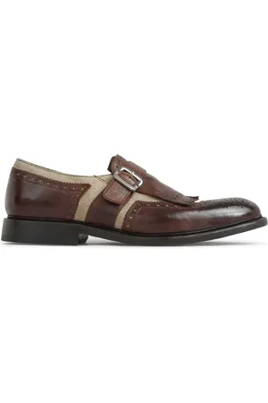 Green george Panelled monk shoes