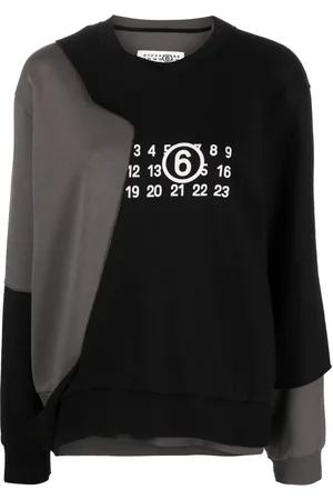 Maison Margiela Asymmetric logo-print cotton-blend sweatshirt
