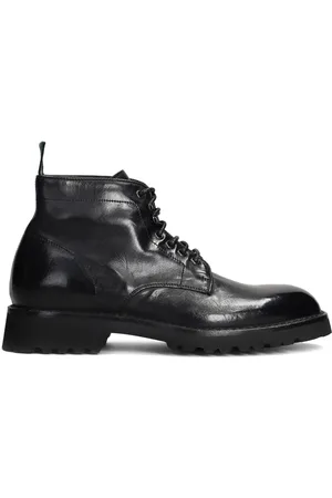 Green george Leather lace-up boots