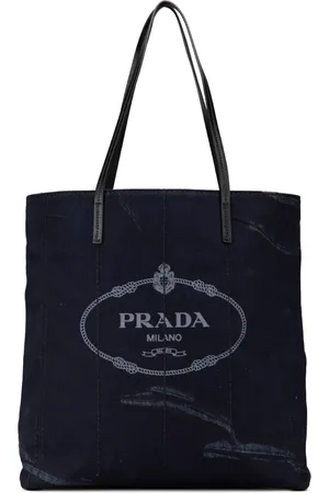 Prada 2010-2024 Denim Mistolino Vitello Logo tote bag