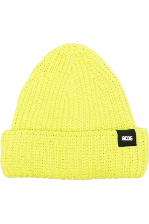 GCDS Logo-patch ribbed beanie