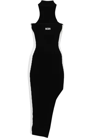 GCDS Logo-embroidered ribbed dress