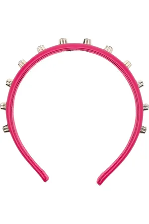 RED(V) Crystal-embellished leather headband