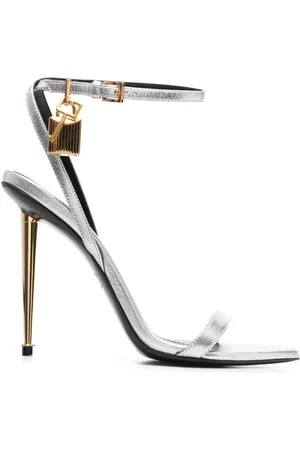 Tom Ford 105mm Padlock metallic open-toe sandals