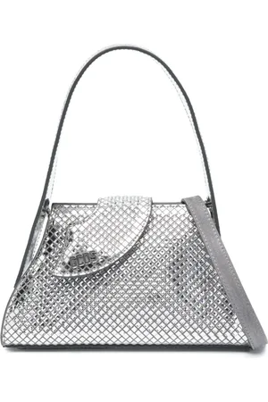 GCDS Small Comma metallic leather bag