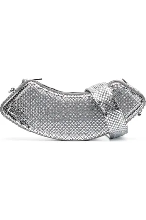 GCDS Medium Comma Mirror leather shoulder bag