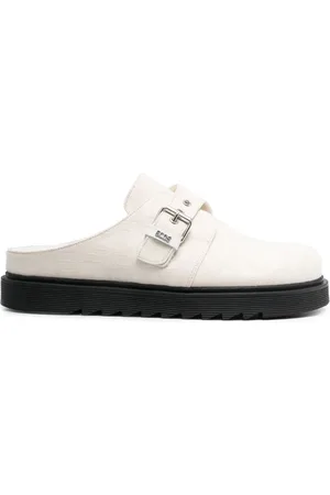 GCDS Monogram-print buckled mules