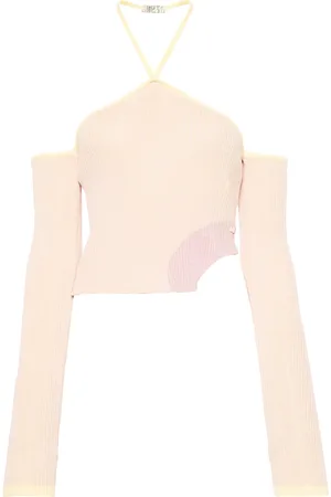 GCDS Comma asymmetric ribbed top