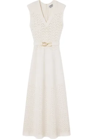 ST. JOHN Chevron-knit dress