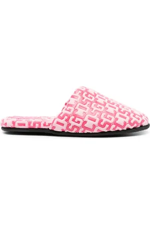 GCDS Monogram-pattern round-toe slippers