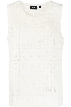 GCDS Monogram macramé tank top