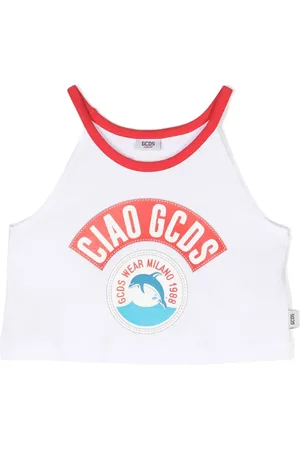 GCDS Logo-print cotton tank top