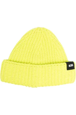 GCDS Logo-patch ribbed knit beanie
