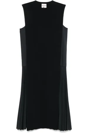 SEMICOUTURE Plissé-detailed midi dress