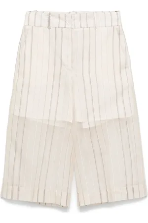 PESERICO SIGN Striped knee-length shorts