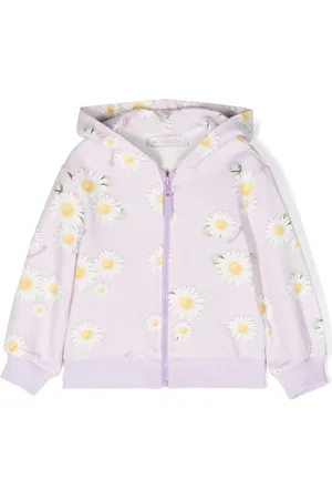 MONNALISA Floral-print zip-up hoodie