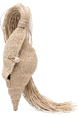 Cult Gaia Camilla interwoven fringed clutch bag