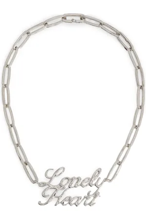 Jil Sander Slogan-plaque necklace