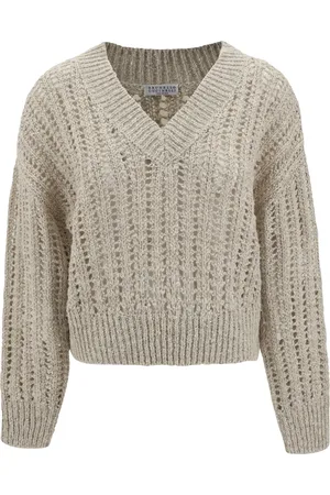 Brunello Cucinelli V-neck cable-knit sweater