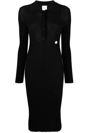 Patou Logo-embroidered knitted dress