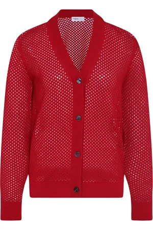 ROSETTA GETTY Mesh pointelle cardigan