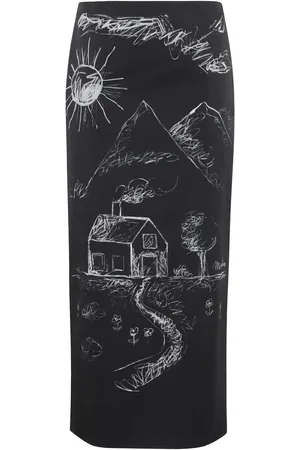 Moschino Sketch-print skirt