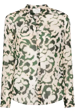 FORTE FORTE Abstract-print cotton-blend shirt