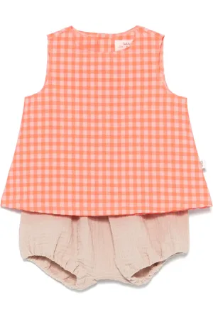TEDDY & MINOU Checkerboard-print shorts set