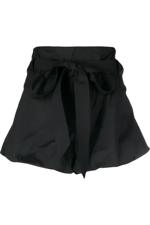 Serafini Puffball-hem belted mini shorts