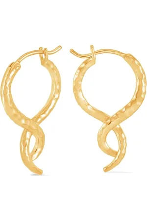 Dower and Hall Small entwined double twist hoop earrings