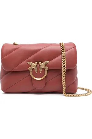Pinko Classic Love leather crossbody bag