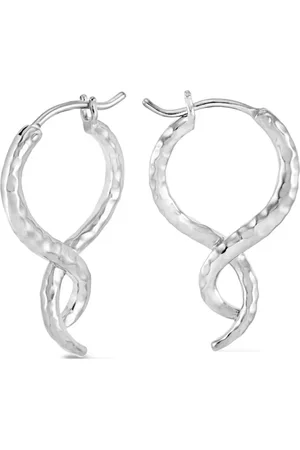 Dower and Hall Small entwined double twist hoop earrings