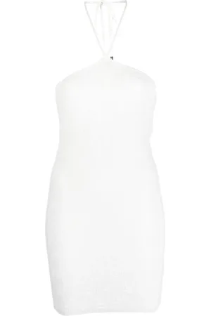 Elisabetta Franchi Rear-tie ribbed-knit skirt