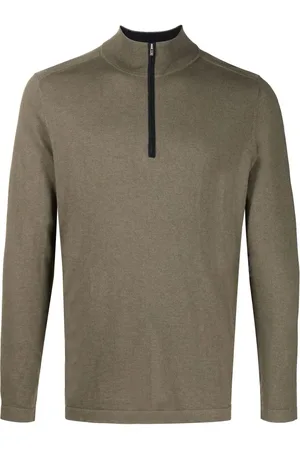N.PEAL Half-zip cotton-cashmere jumper