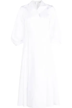 EMILIA WICKSTEAD Peak-lapels cotton midi dress