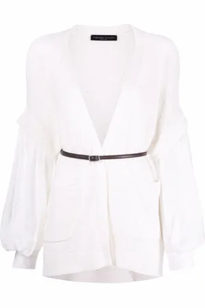 Fabiana Filippi Sequin-knit puff-sleeve cardigan