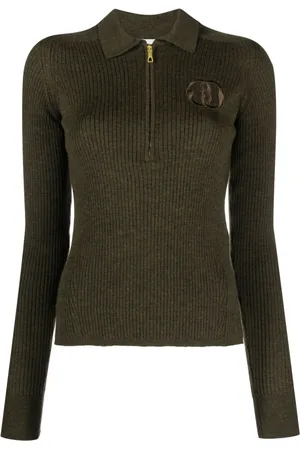 Bally Logo-embroidered ribbed-knit top
