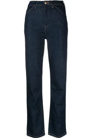 Tommy Hilfiger Logo-patch high-rise straight-leg jeans