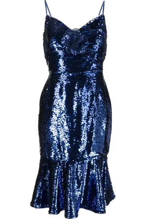 Marchesa Notte Magnolia sequin-embellished midi dress